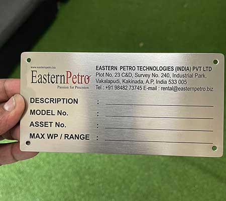 Stainless Steel Name Plate in Bangalore